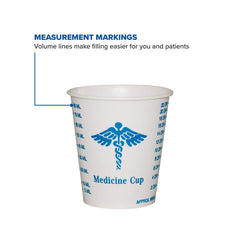 CUP, MEDICINE GRAD WAX COATED 3OZ (100/SL 50SL/CS)