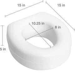 SEAT, TOILET ELEV UNIV WHT 5"