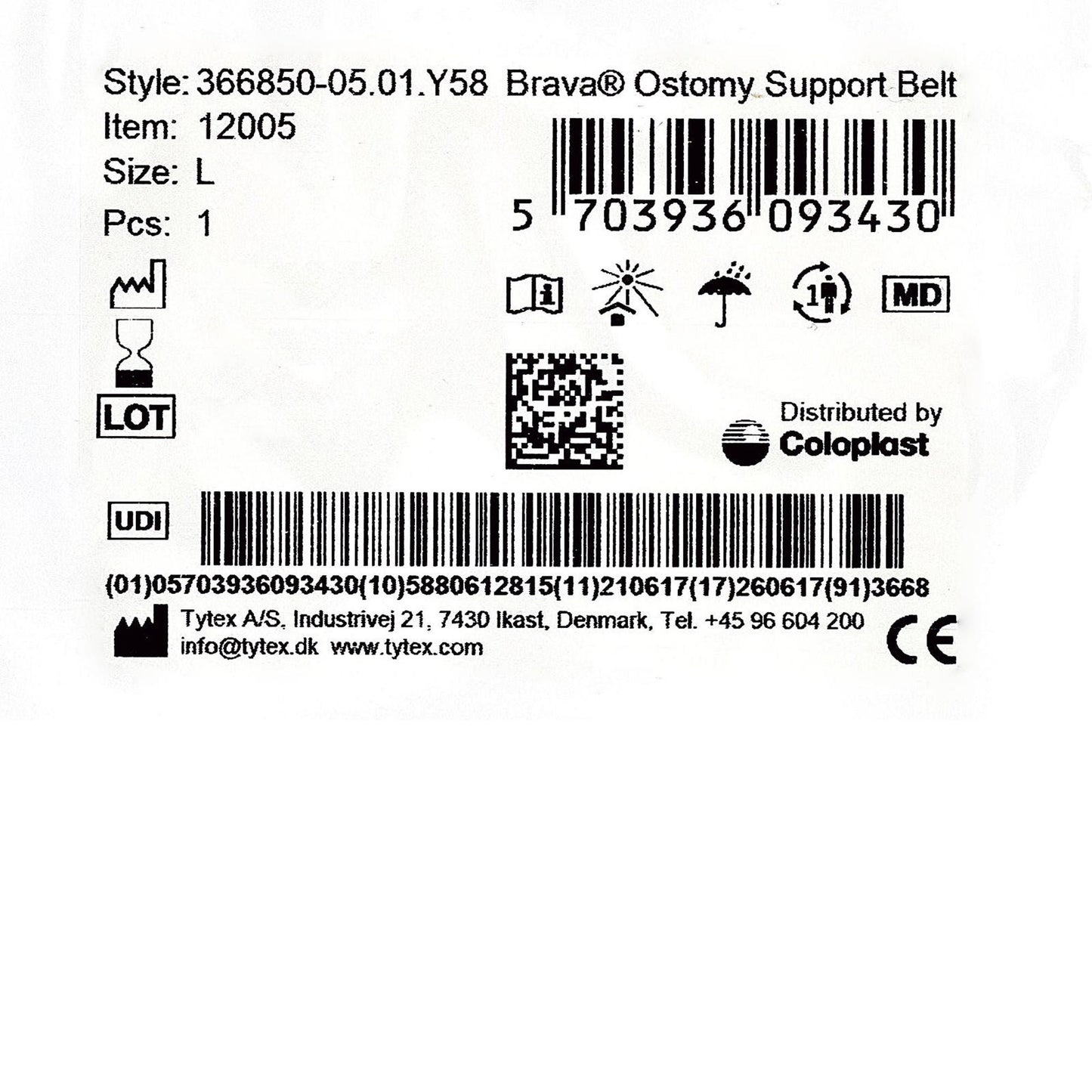 BELT, OSTOMY BRAVE AUPPORT LG (1/BX)