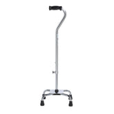 CANE, QUAD ADJ LG BASE SILVER (4/CS)