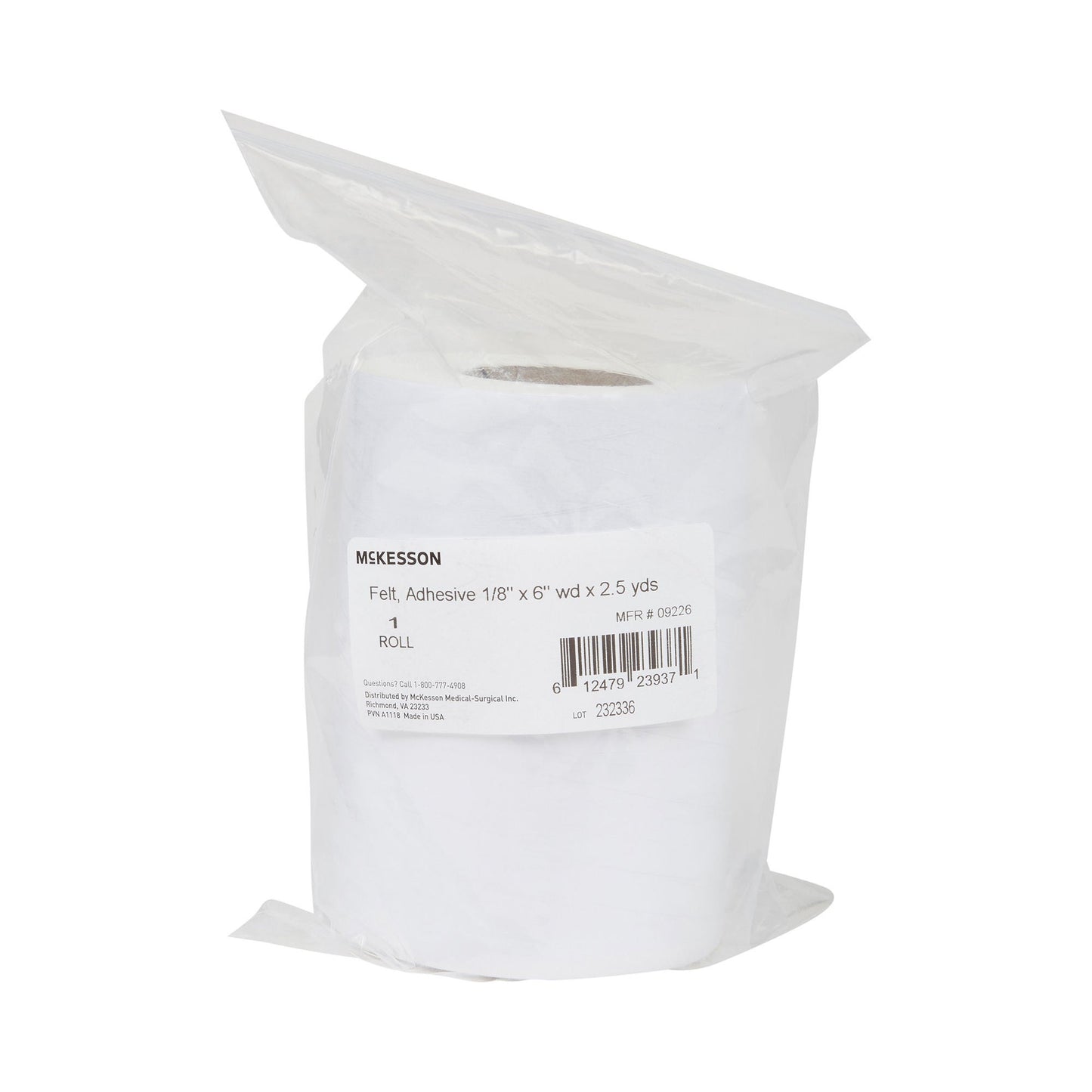 FELT, ORTHOPAEDIC ADH WHT 1/8"6"X2 1/2YDS (10RL/CS)
