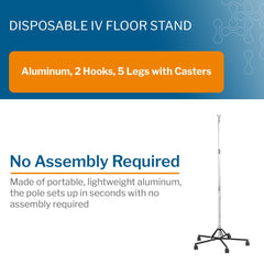 IV POLE, FLOOR DISP 5WHEEL 74"(6/CS)