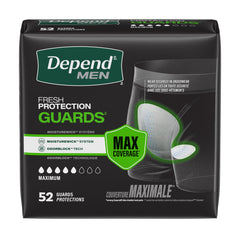 UNDERWEAR, DEPEND MEN MAX ABSORB GUARD (52/PK 2PK/CS)