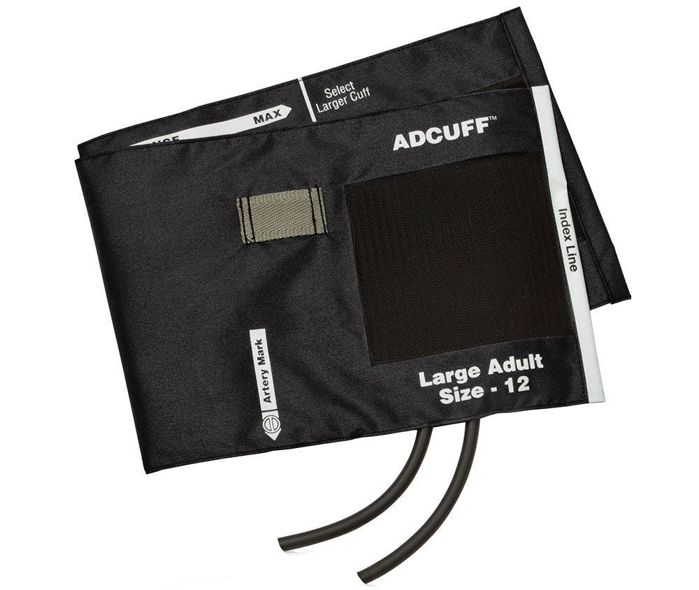 CUFF W/BLADDER, BP 2TU BLK ADLT LG