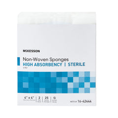 SPONGE, N/WOVN HI-ABSRB 4"X4" 4PLY STR (2/PK 25PK/