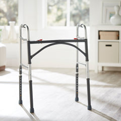WALKER, FOLDING STEEL W/O WHEELS HVY DUTY ADLT 500LB (2/CS)