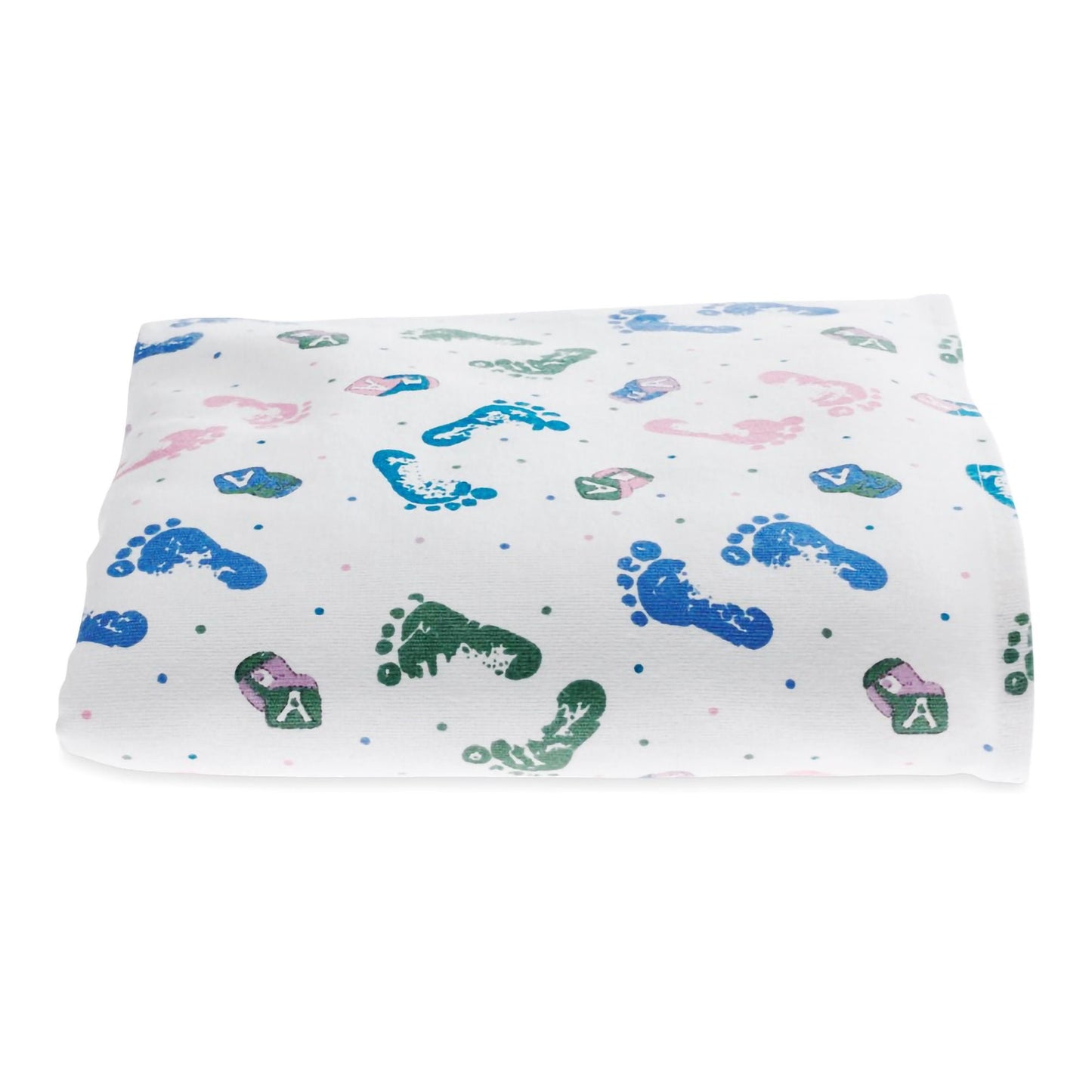 BLANKET, BABY FOOTPRINT 100% COTTON