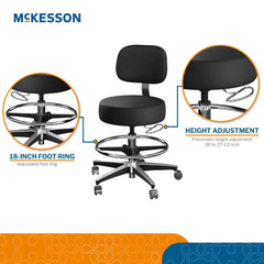 STOOL, EXAM PNEU 5LEG BCK FT BLK