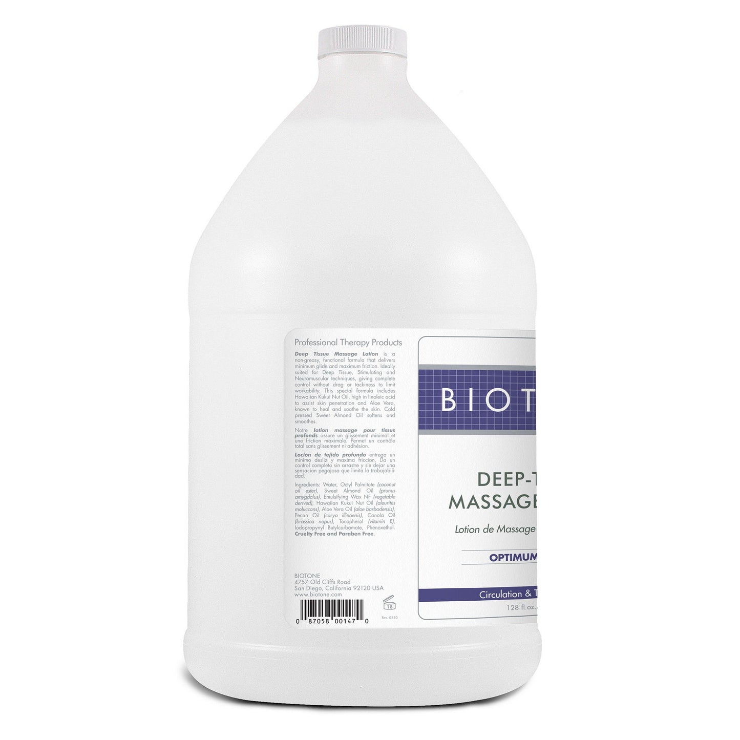 LOTION, MASSAGE DEEP TISSUE BOTTLE 1GL (4/CS)