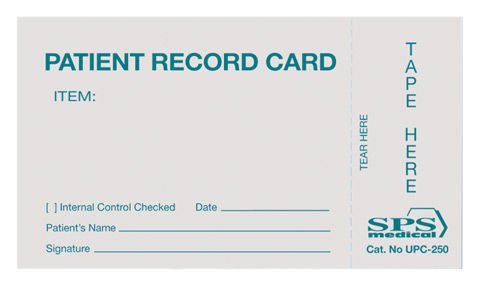 CARD, PATIENT RECORD UNIV (250/PK)