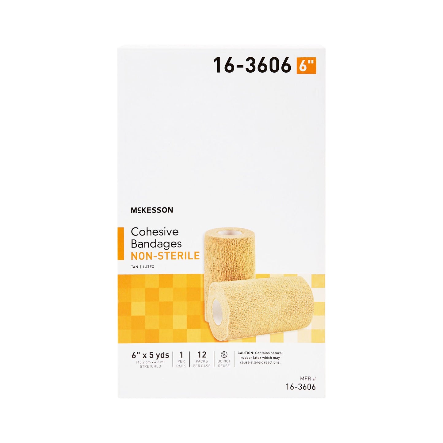 BANDAGE, COHESIVE N/S TAN 6" (12PK/CS)