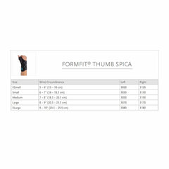 THUMB SPLINT, SPICA FORMFIT LTLG 8"