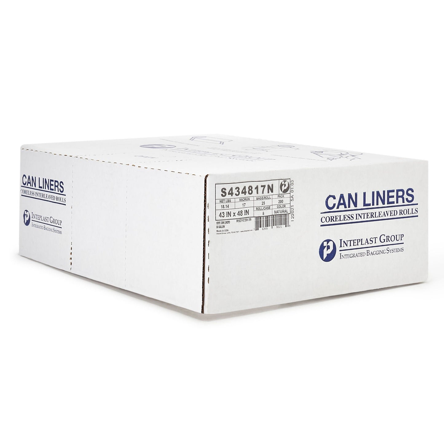 LINER, CAN CLR 17MIC 43"X48"56GL (200/CS)