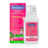 BENADRYL ALLERGY CHILDRENS, LIQ D-F BUBBLE GUM 4OZ