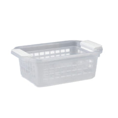 BASKET, STORAGE FLIP & STACK SM CLEAR