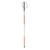 CANE, BLIND FLDNG RED/WHT ALUMD/S