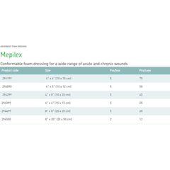 DRESSING, MEPILEX FOAM 6X6" (5/BX 5BX/CS)