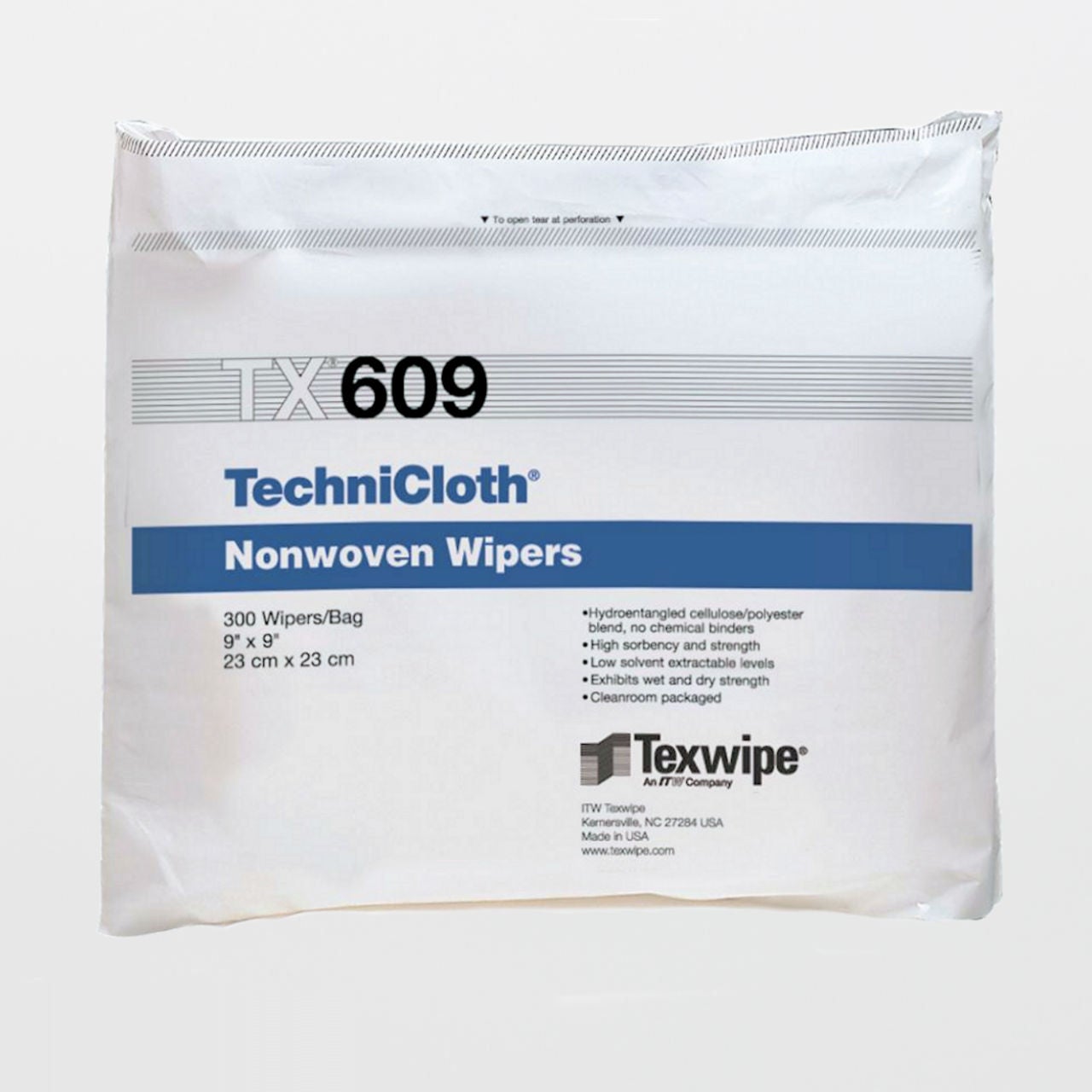 WIPE, DRY TECHNICLOTH NON-WOVEN 9"X9" (300/BG 10BG/CS)