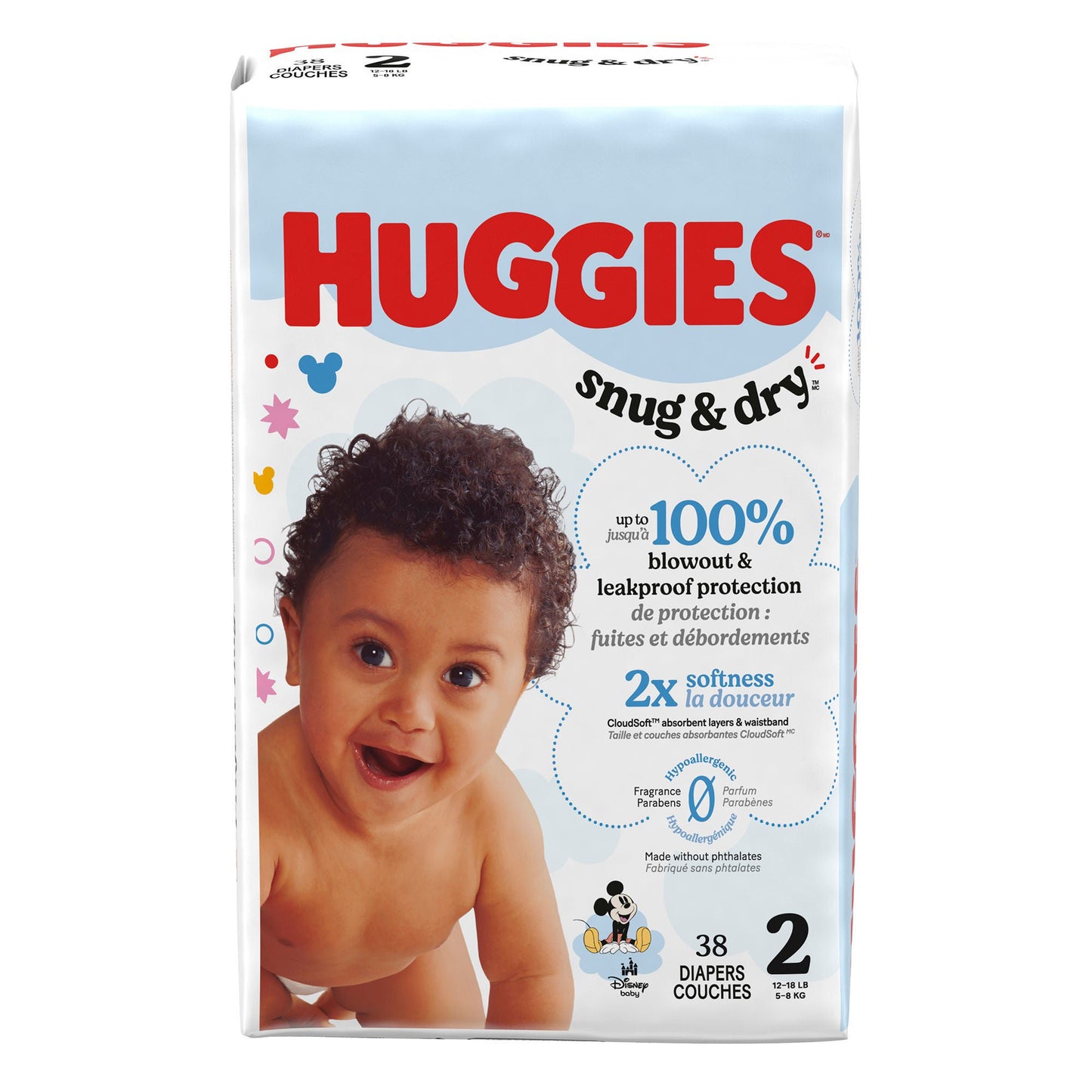 DIAPER, HUGGIES SNUG&DRY JUMBOPK SZ2 (38/PK 4PK/CS)