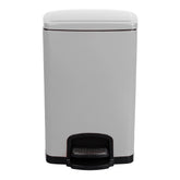 WASTECAN, STEP-ON SQ METAL WHT20QT
