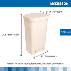 WASTECAN, STEP-ON RECTGL PLAS BGE 52QT