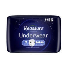 UNDERWEAR, INCONT REASSURE OVRNGHT MED (16/BG 4BG/CS)