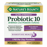 ULTRA STRENGTH PROBIOTIC 10, CAP NATURES BOUNTY (30/BT)