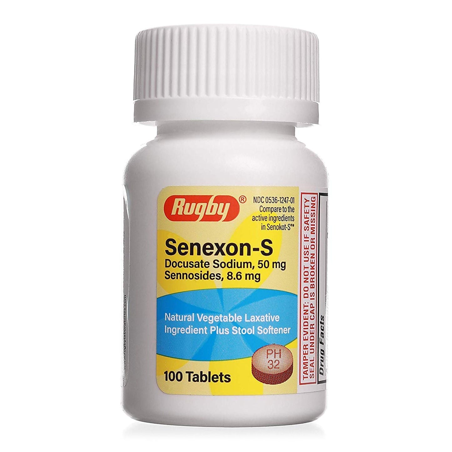 DOCUSATE SODIUM+SENNOSIDES, TAB 50MG/8.6MG (100/BT)