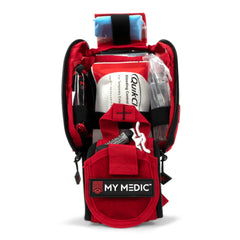 FIRST AID KIT, TFAK TRAUMA PRO35PC NYLON BAG RED 8X5X4"
