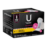 PAD, U BY KOTEX SUPER PREM ULTR THIN REG WING (18/PK 6PK/CS)