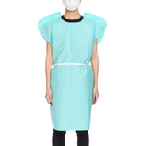 GOWN, EXAM T/P/T F/B OPN TEAL 30X42 (50/CS)