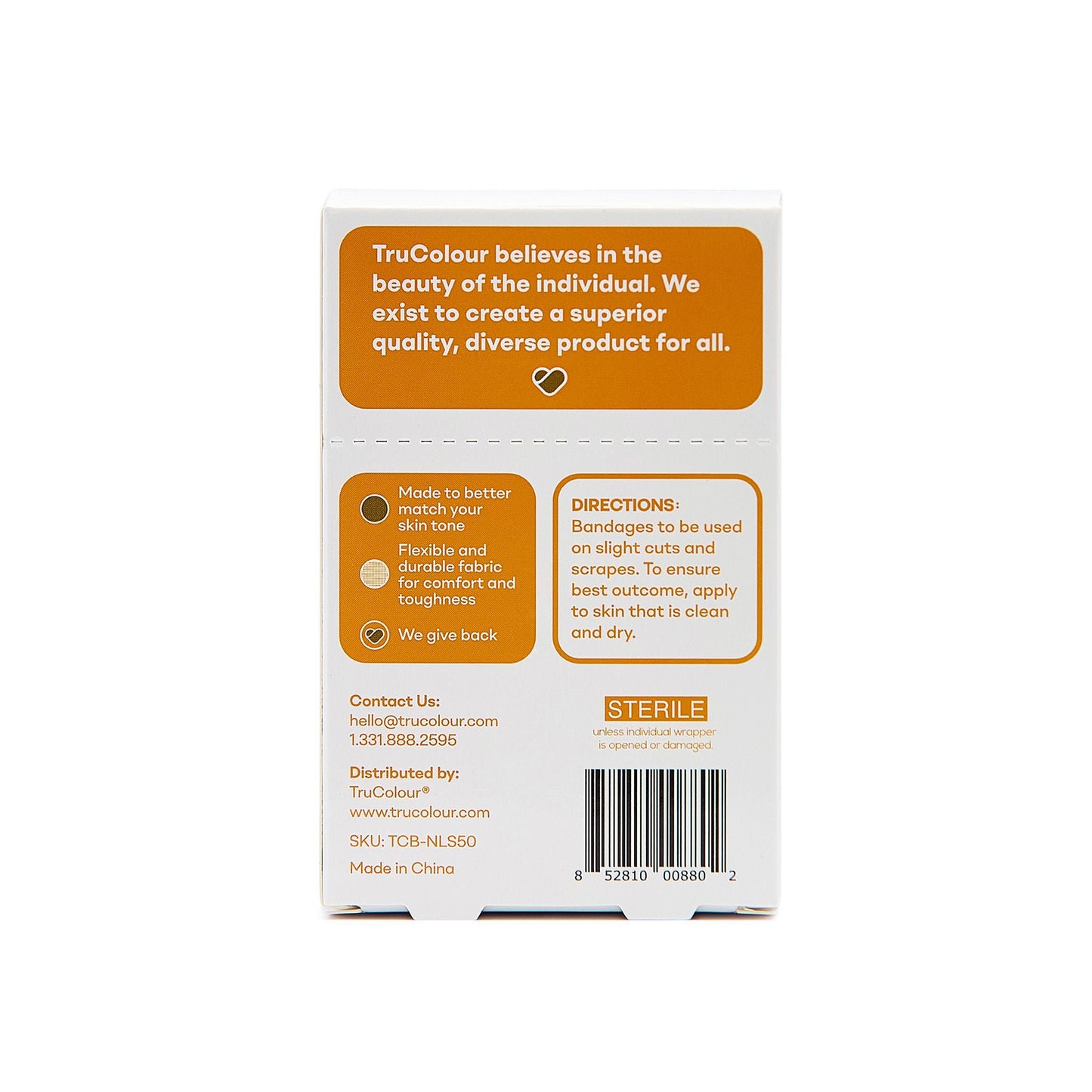 BANDAGE, STD ADH LF BRN SKIN TONE ORG BX 1X3" (50/BX 24BX/CS