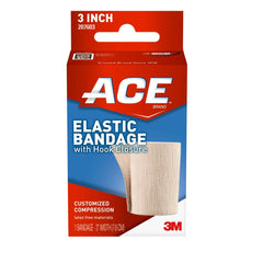 BANDAGE, ELAS ACE W/SINGLE HOOK & LOOP CLSR 3"X5YD (72/CS)