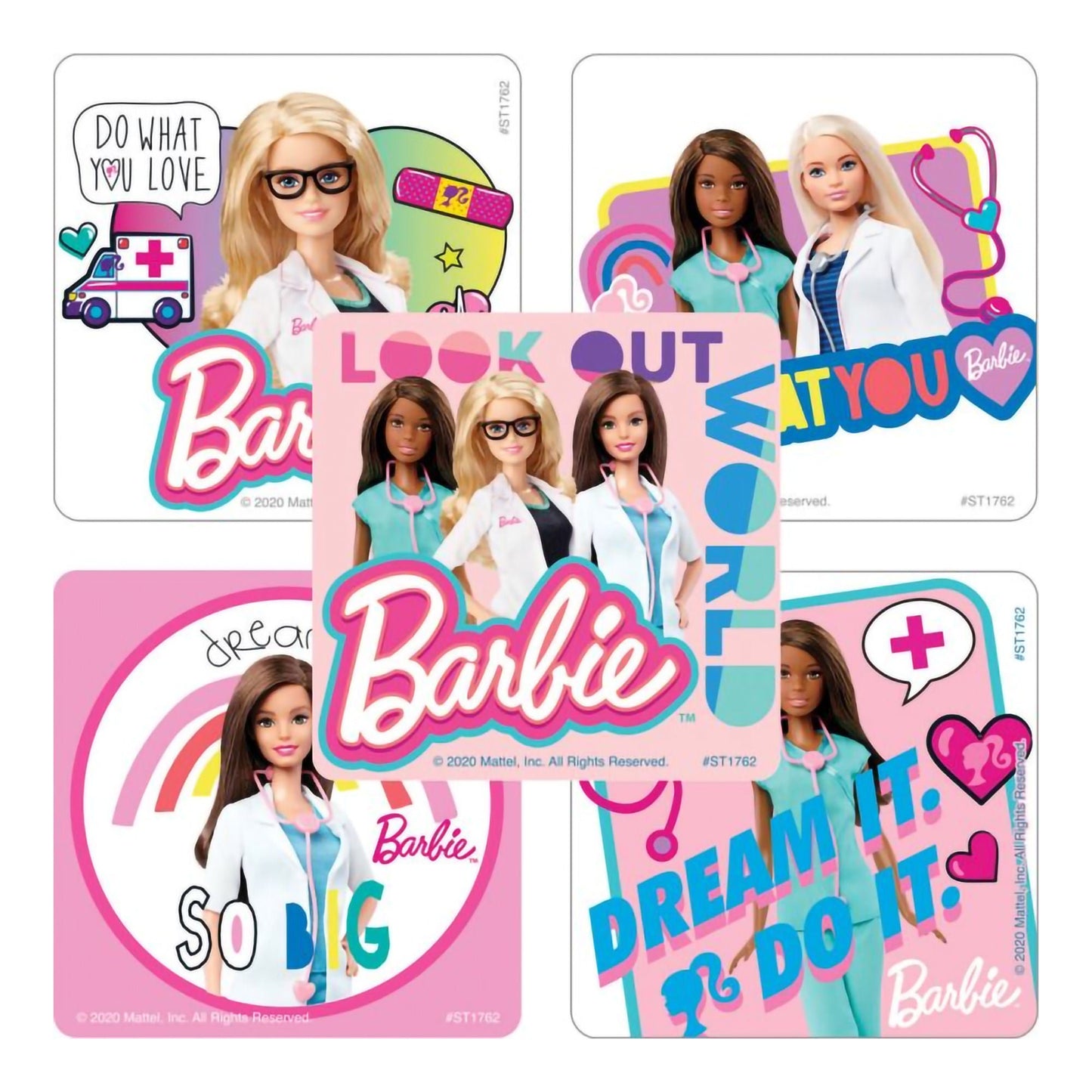 STICKER, BARBIE DOCTOR 2 1/2" (100/RL)