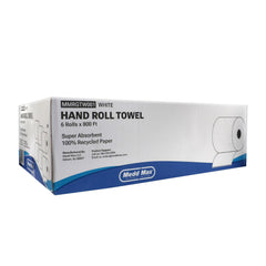 TOWEL, PAPER HARDWOUND ROLL WHT 7.75" X 800FT (6RL/CS)