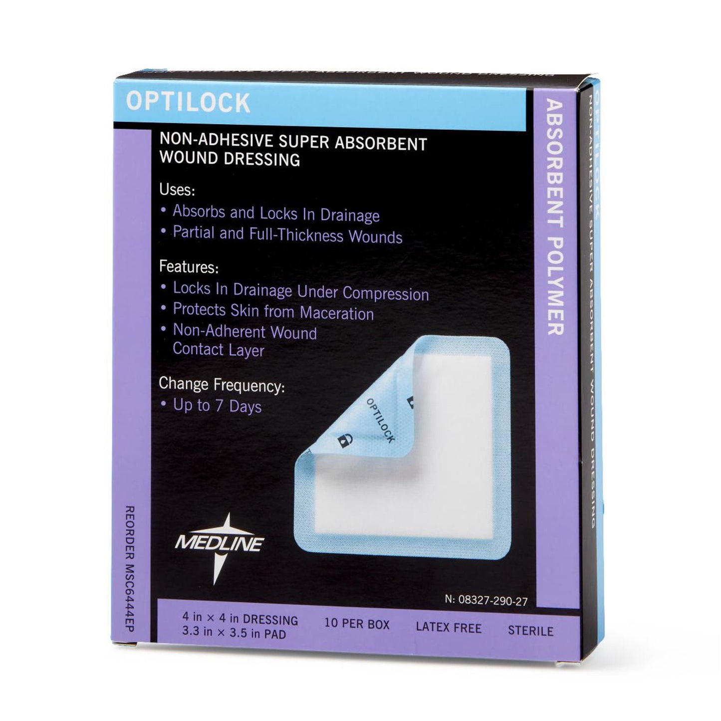 DRESSING, WND OPTILOCK N/ADH 4X4" (10/BX 10BX/CS)