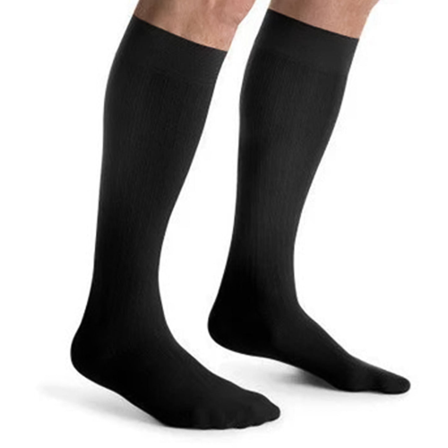 LEGWEAR, MEN KNEE-HI 15-20 CLOSED TOE BLK (2/PR)