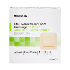 FOAM, ADH SIL LT W/BORDER 4"X4" (10/BX 20BX/CS)