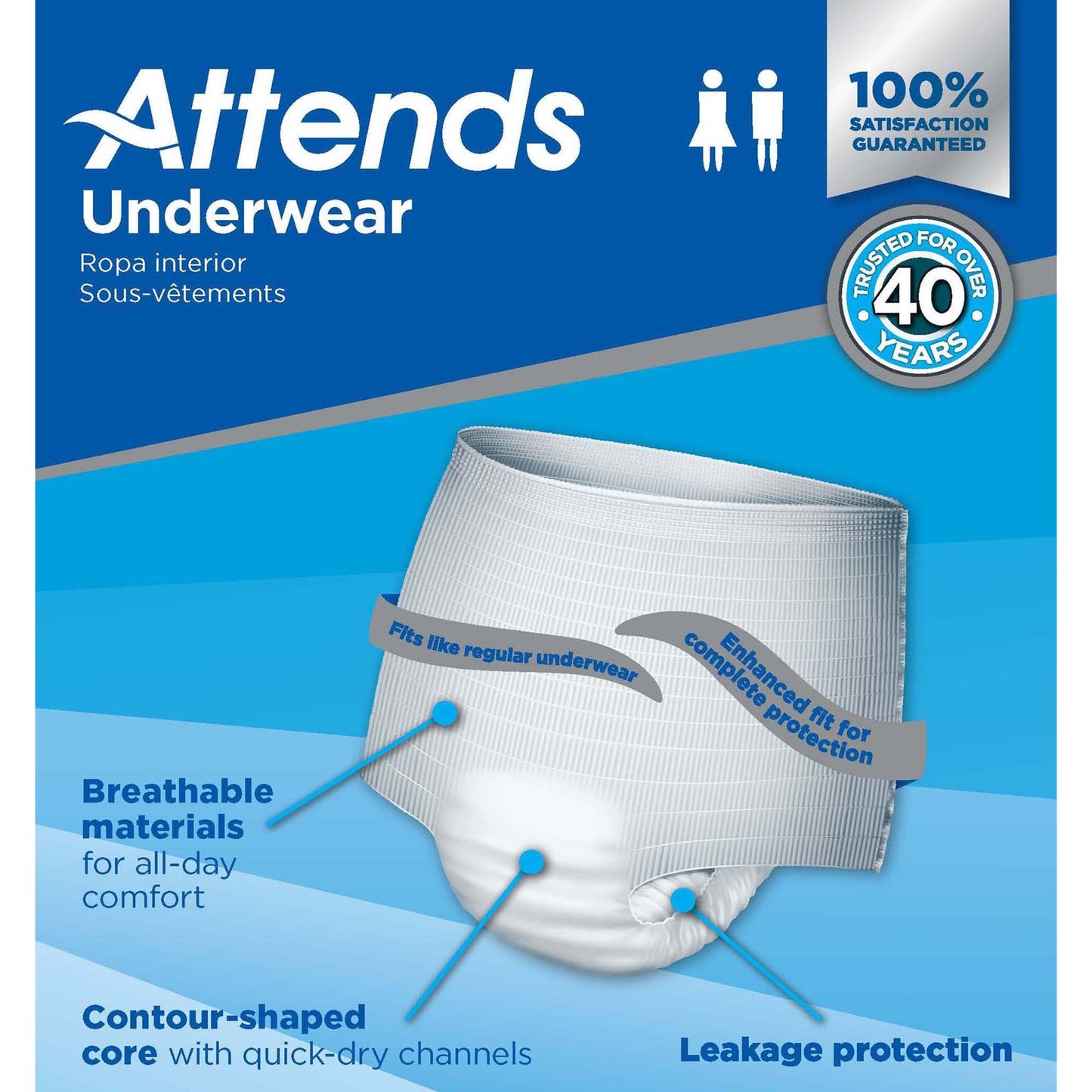 UNDERWEAR, ATTENDS MAX ABSRB LG (18/BG 4BG/CS)