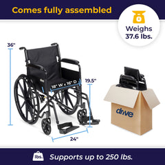 WHEELCHAIR, SILVER SPORT 18" SSWING REST 6ARM D/S
