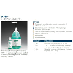 GEL, ULTRASOUND GL GRN (4/CS)