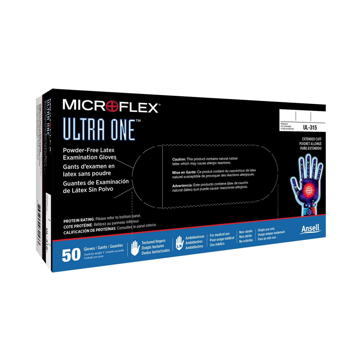 GLOVE, EXAM LTX MED N/S EXTCF (50/BX 10BX/CS)