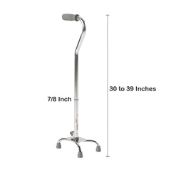 CANE, QUAD/SM BASE ALUM CHROME(4/CS)
