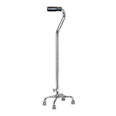 CANE, QUAD W/CONTRD GRIP CHROME SM (4/CS)
