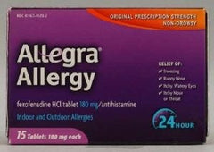 ALLEGRA 24HR, TAB 180MG ADLT (15/BX)