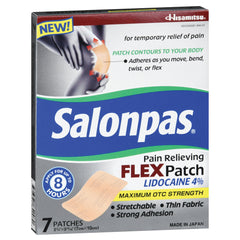 SALONPAS, PATCH LIDOCAINE FLEX(7/EA 5/PK 8PK/CS)