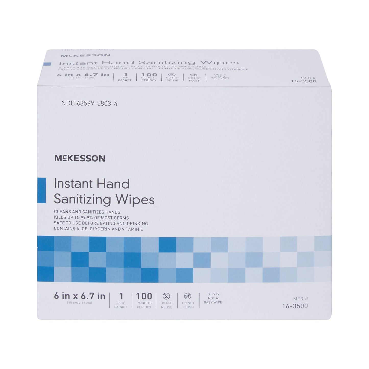 WIPE, SANITIZING HND PCKT 6.0"X6.7" (100/BX 10BX/CS)