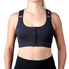BRA, PST-OP SHIRL W/DBL ZIP FRNT CLSR STRAP BLK XLG (36/CS)