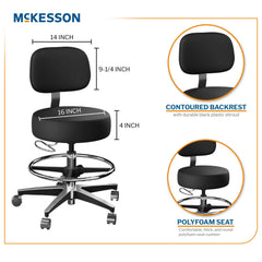 STOOL, EXAM PNEU 5LEG BCK FT BLK
