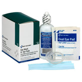 EYE FLUSH KIT, W/4OZ EYEWASH/EYE PADS/ADH STRIPS (24/CS)